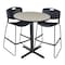 Cain Cain Caf e Table & Chair Sets, 36 W, 36 L, 42 H, Maple TCB36RNDPL4495BK - alternate 1